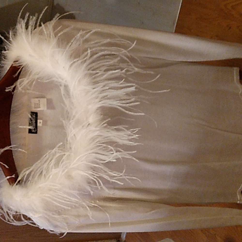 White top with marabou